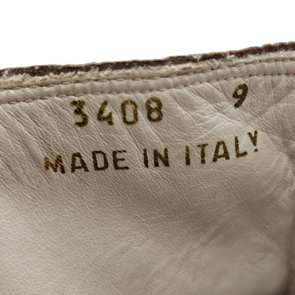 Exotic Fennix Italy Hornback Crocodile Ostrich Brown sz 9 Chelsea Dress Zip Boot - Picture 6 of 16